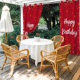 thumbnail image 3 of Outdoor Curtains for Patio Waterproof Happy Birthday Indoor/Outdoor Curtain Tiebacks Polka Dot Ribbon Celebration Red Privacy Sun Block Grommet Drapes for Pergolas Gazebo Porch 2 Panel 54x108 Inch, 3 of 9