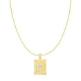 thumbnail image 5 of Floreo 10k Yellow Gold and White Gold 14.5mm or 18mm Personalized Alphabet Monogram A-Z Initial Square Pendant, 5 of 6