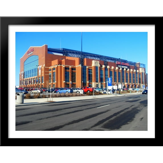 Lucas Oil Stadium 36x28 Large Black Wood Framed Print Art - Home of the Indianapolis Colts