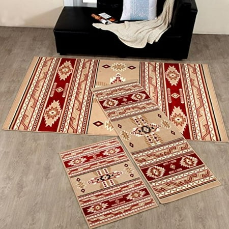 Furnish my Place 3 Piece Southwestern Contemporary Geometric Area Rug, Phoenix (Best Phone Network In My Area)