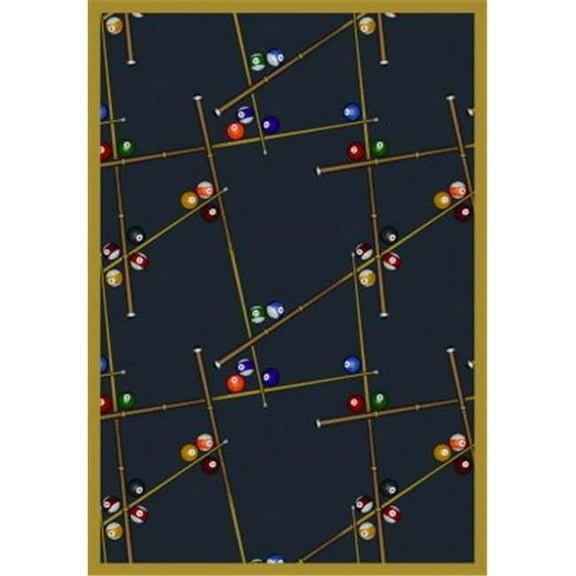 Snookered Federal Blue 3 ft.10 in. x 5 ft.4 in.  WearOn Nylon Machine Tufted- Cut Pile Gaming and Entertainment Rug