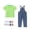 Mint Green, variant on Avtoify Summer Girls Short Sleeve Round-Neck Shirts Solid Color Short Sleeve Top Denim Suspender Pants Matching Socks 3 Piece Unisex Outfit for Kids Aged 1-10 Daily Outfit Suit