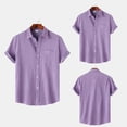 thumbnail image 5 of Hessimy Men's Hawaiian Shirt Short Sleeve Floral Button Down Shirts Tropical Holiday Beach Shirts,Floral(Purple,M), 5 of 8