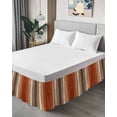 thumbnail image 4 of Burnt Orange Brown Wrap Around Bed Skirts for King Bed 18" Drop, Bed Skirt with Adjustable Elastic Belt Dust Ruffle Bed Valance for Bedroom Hotel Luxury Farmhouse Vintage Wooden Bed Frame Cover, 4 of 7