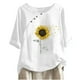 thumbnail image 1 of Blusas de Manga Corta para las Mujeres Impresas Cuello Redondo Camiseta Casual, Blusa de Algodón de Imitación para las Mujeres, 1 of 4