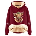 thumbnail image 4 of NinXxx Women's Cow Print Lined Soft Warm Pullover Hoodie Fashion Comfort XXXXL, 4 of 4