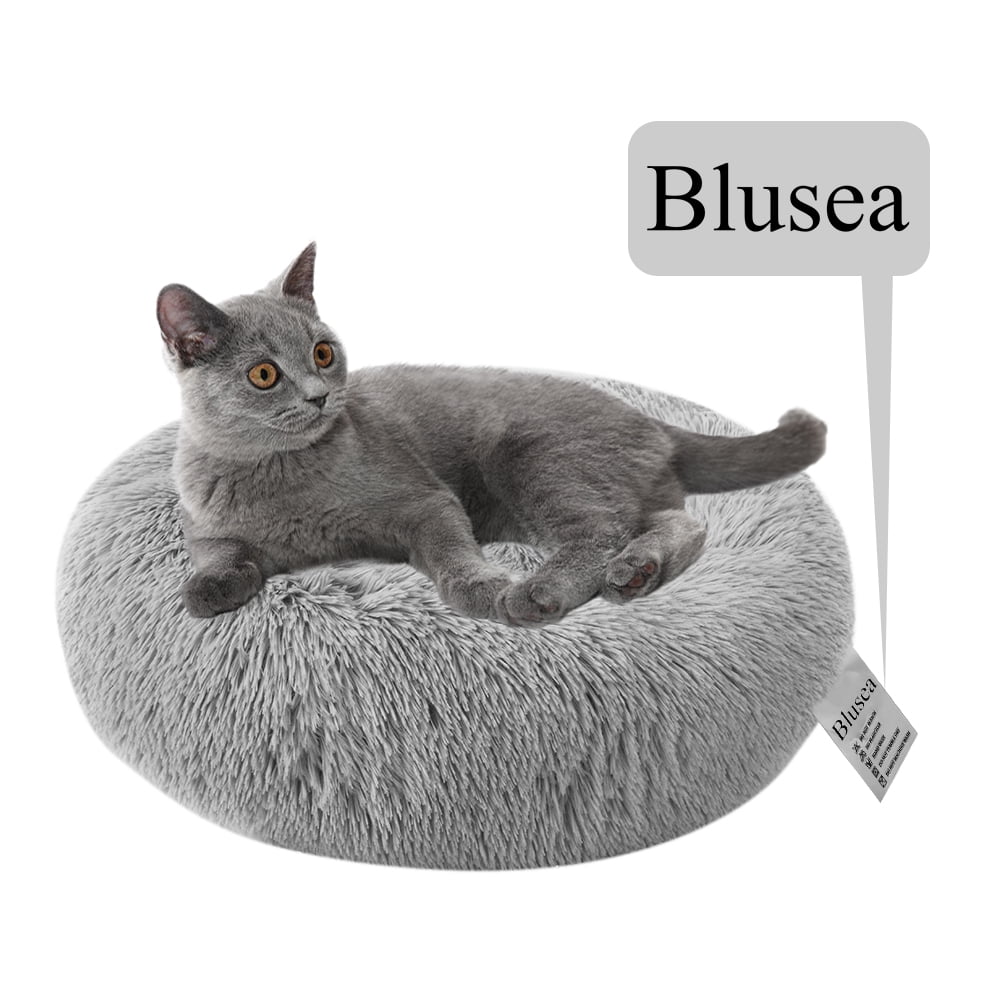 Blusea Soft Plush Round Pet Bed Cat Soft Bed Cat Bed for Cats Small