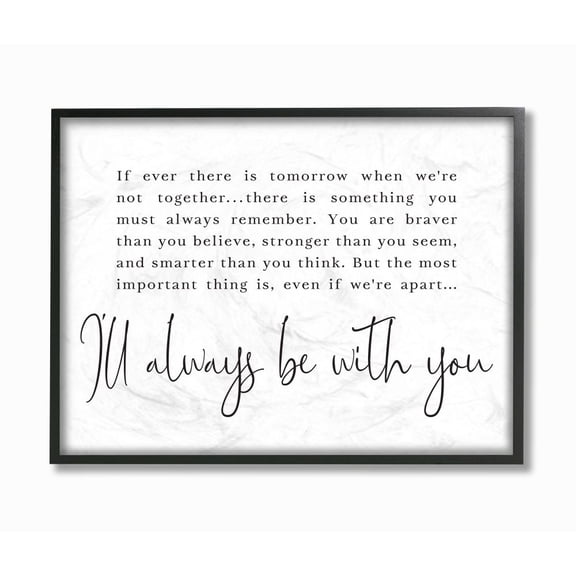 Stupell Industries Always Be With You Family Home Black And White Inspirational Word Design Framed Wall Art by Lettered and Lined