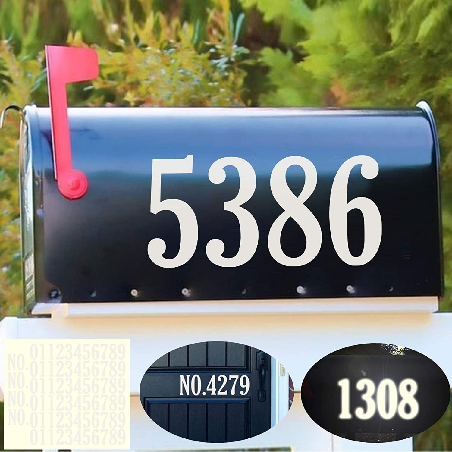 Reflective Number Plate Self Stick Mailbox Address Plaque Mailbox Topper 