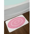 thumbnail image 2 of Pink Mandala Bath Mat, Circular Cosmos Motif with Geometric Culture Lines Colorful Illustration, Plush Bathroom Decor Mat with Non Slip Backing, 29.5" X 17.5", Pale Pink White, by Ambesonne, 2 of 2