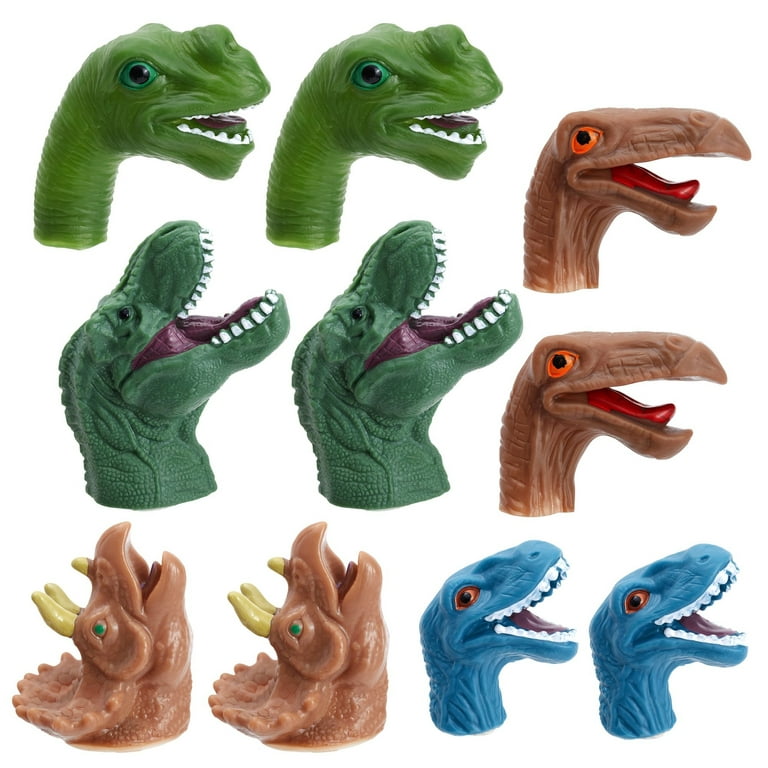 Juvale 10 Pack Dinosaur Finger Puppets for Kids, Dino Toys for Party Favors  and Prizes (Assorted Designs)