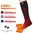 thumbnail image 3 of Calcetines térmicos para hombre y mujer, calcetines de esquí largos y gruesos con batería eléctrica recargable para senderismo, acampada, motociclismo, correr en invierno, 3 of 5