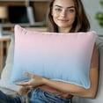 thumbnail image 3 of Decorative Throw Pillow Covers 12x20 Inch Set of 2 Ombre Blue Pink Home Decor Pillow Cases for Couch, Gradient Color Cushion Case for Living Room Bedroom Bed Car Chair, 3 of 9