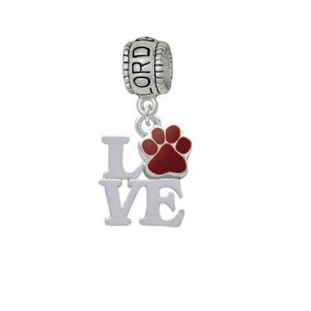 Love with Maroon Paw - Lord Guide Me Charm Bead