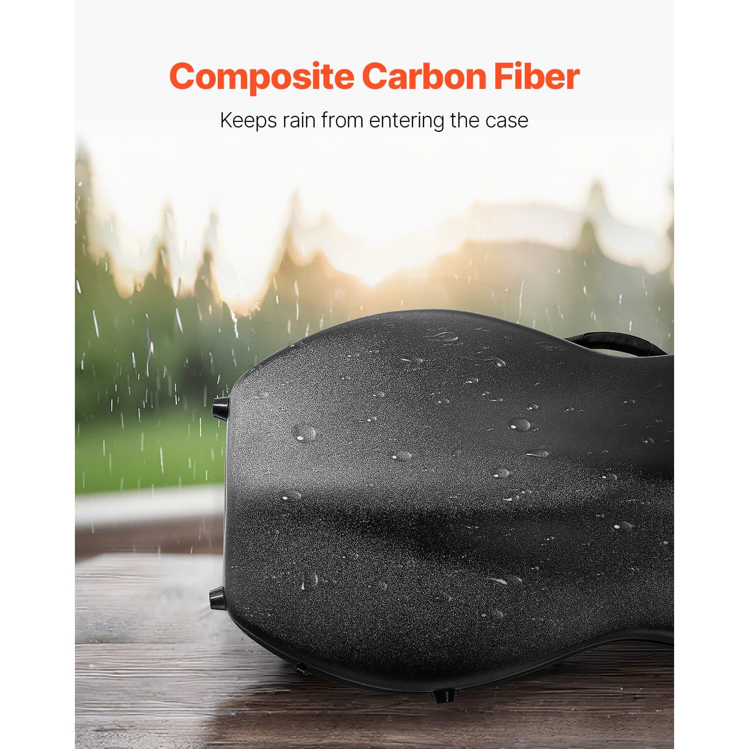 4/4 Full Size Cello Case, Composite Carbon Fiber, Lightweight Portable Travel Carrying Bag, with Plush Lining, Dual Shoulder Straps, Anti-Scratch, Professional Cello-Shape, for Cello, Black