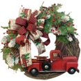 thumbnail image 1 of Camion Rouge pour Porte d'Entrée, Camion Citrouille Vintage Automne, Eucalyptus Automne Ferme Rustique, Décorations de Jardin pour Maison Automne Récolte Halloween Action de Grâce, 1 of 6