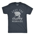 thumbnail image 1 of Mens Save The Chubby Mermaids T Shirt Funny Cute Manitee Preservation Tee for Guys (Heather Navy - MERMAIDS) - 5XL, 1 of 3