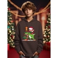 thumbnail image 3 of Mikrdoo Big Boys Tops Cartoon Santa Riding Dinosaur Print Long Sleeve Casual Pullover Hoodies For Christmas Outdoor, 3 of 8