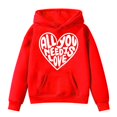 thumbnail image 3 of Valentine's Day Hoodies for Teen Boys Hoodies Love Print Oversized Hoodie Long Sleeves Comfy Loose Pullover Fall Winter Clothes Girls Tops Size 3T, 3 of 5
