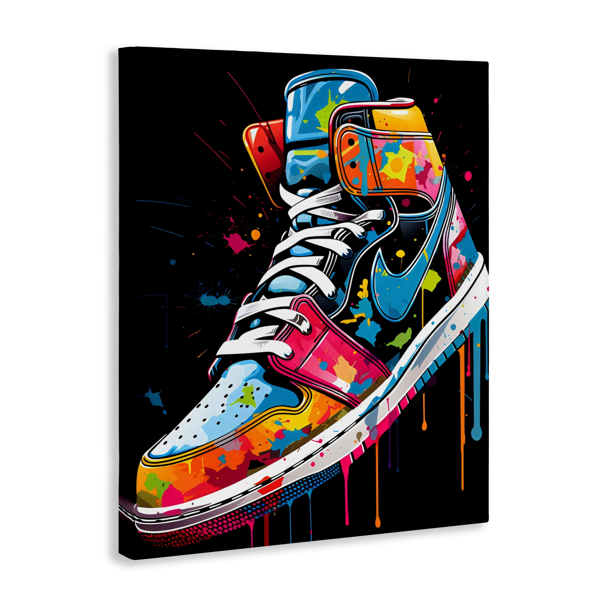 Stupell Industries Paint Drip High Top Sneakers Canvas Wall Art, design by Creative Studio
