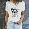 thumbnail image 3 of Fesfesfes Womens Basic Tops Women's Spring And Summer Casual Daily Round Neck Sisters Print Graphic T-Shirt Short Sleeve Tops Women Clothing S(US:4), 3 of 8