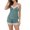 *Blue, variant on Women's 2 Piece Lace Trim Cami Pajama Set,Spaghetti Strap V Neck Tank Top and Elastic Waist Shorts,Silky Summer Loungewear ,M