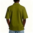 thumbnail image 5 of Mens Short Sleeve Polo Shirts in Classic Fit with Stretch and Organic Pique Cotton Army Green 2XL, 5 of 8