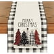 thumbnail image 3 of Artoid Mode Waterclor Buffalo Plaid Árboles de Navidad Feliz Navidad Camino de mesa, temporada de invierno, vacaciones, cocina, mesa de comedor, decoración para interiores y exteriores, decoración de, 3 of 4