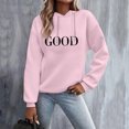 thumbnail image 2 of Atogsazn Womens Hoodies Casual Long Sleeve Letter Printed Hooded Sweatshirt Fall Loose Pullover Tops Clothing Pink XXXXXL Fashion, 2 of 6