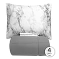 thumbnail image 5 of Porch & Den  Moro Luxury 5-piece Bed-in-a-Bag Comforter and Marble Print Sheet Set Grey King 5 Piece, 5 of 5