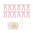 thumbnail image 2 of Christmas Bow Ornament Set With Pearl Chain DIY Holiday Hanging Decor Kit For Xmas Tree Party Garland Making, 2 of 6