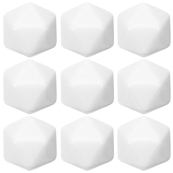 Set Of 10 Blank White D20 Dice - Acrylic 20 Sided Dice Cubes For Diy Crafts, Math Counting, Teaching, Board Games, Diy Stickers, And Party Fun