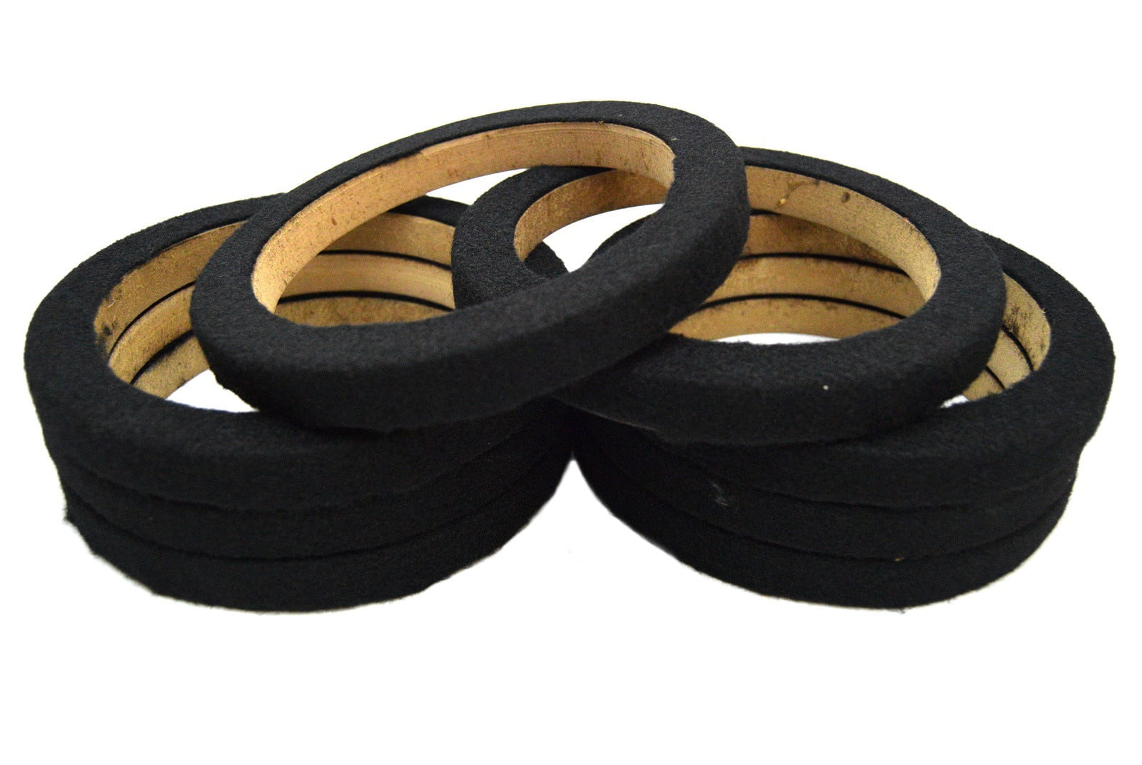 10 Pieces 6.5 Inch MDF Wood Speaker Spacer Rings with Black Carpet 5