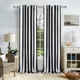 thumbnail image 2 of Striped Window Curtains, Black and White Vertical Stripe Curtain Panel, Window Drapes with Grommets for Bedroom Living Room Decor 26"W x 54"L (Pack of 2), 2 of 6