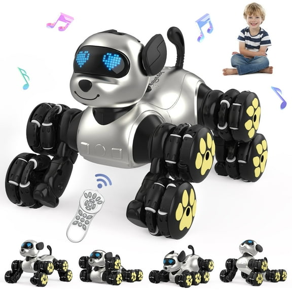 Robot Dog Interactive Toys : Remote Control Electronic Kitty Pets - Robotic Can Dancing Touch Program or Kids Age 3-10 Christmas/Birthday Surprise Gifts (Blue)