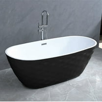 Dreamwerks Corvino Black 67in x 29.53in, 73 gal Wavy Freestanding Bathtub