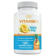 Vitamin C 500 mg Pineapple flavor Chewable tablet 120 tablets per bottle