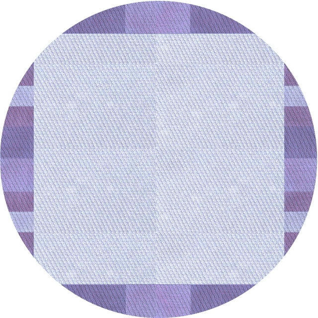 Ahgly Company Tapis d'Intérieur Ronds Lavables à la Machine de Style Transitionnel Bleu Céleste, 6 Pieds Rond