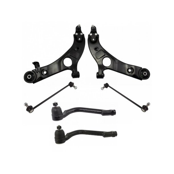 Front Control Arm Ball Joint Tie Rod and Sway Bar Link Kit 6 Piece