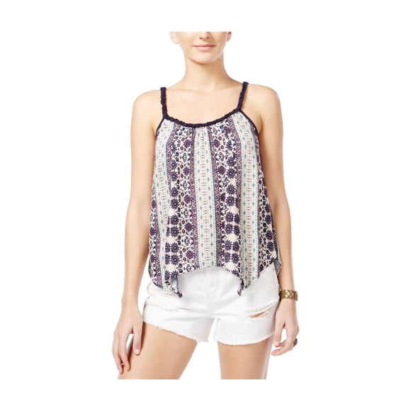 Camiseta sin mangas con dobladillo de pañuelo Estampado American Rag para mujer negro XX-Small
