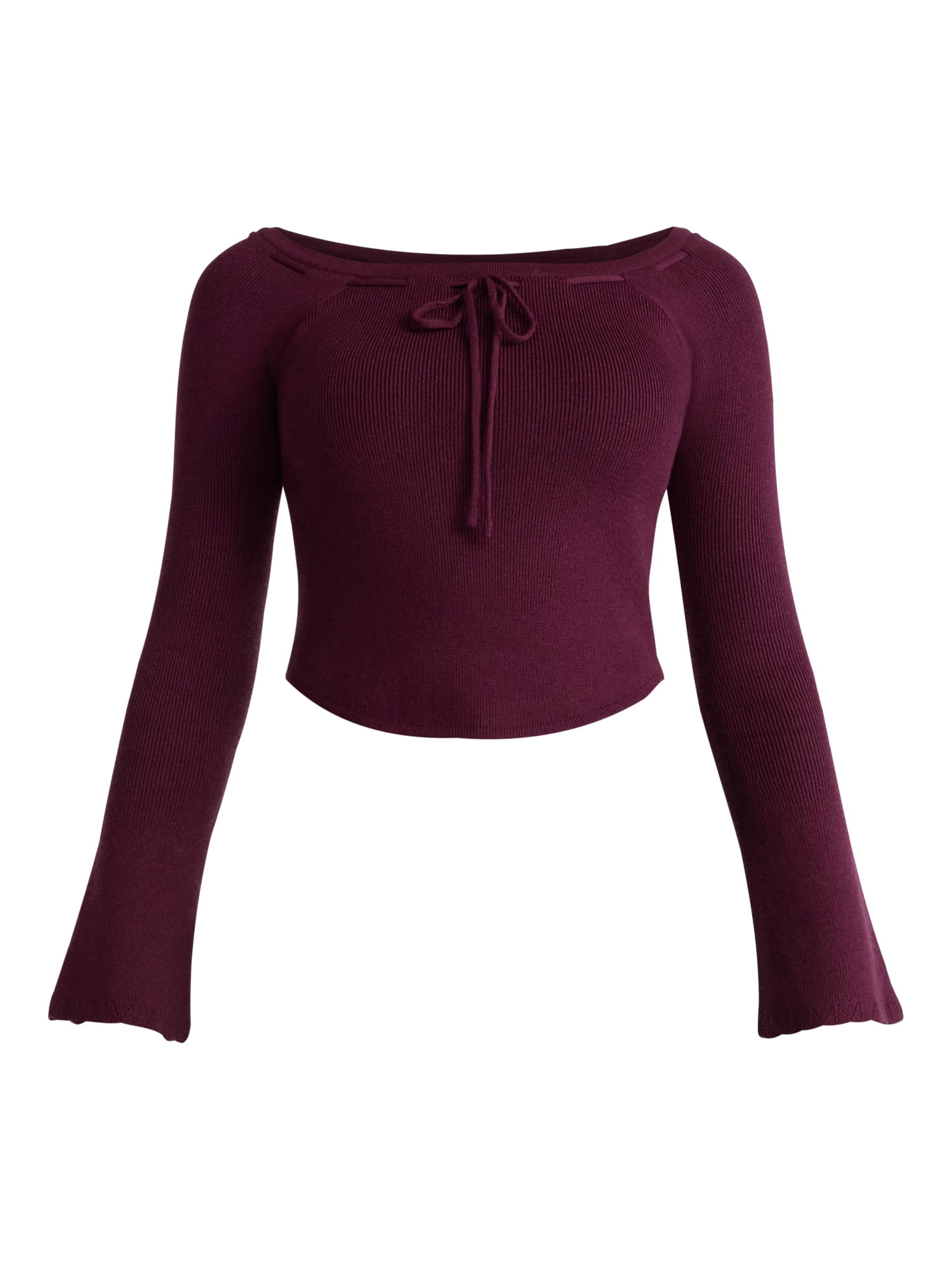 トップス alma ribbon tops Madden NYC Women's Ribbon Top with Long Sleeves, Sizes XXS