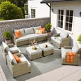 thumbnail image 6 of Vcatnet Outdoor Patio Furniture Sets 9 Pieces All Weather Wicker Sectional Sofa PE Rattan Wicker Outdoor Conversation Set with Ottoman, Gray, 6 of 8