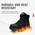 thumbnail image 6 of Larnmern Mid Hiking Work Boots for Men - Waterproof Steel Toe Boots， Anti-Puncture/Static/Slip Resistant/Heat Resistant, 6 of 8