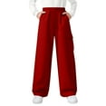 thumbnail image 2 of NAISIBABY Boys Fleece Sweatpants, Elastic Waist Multi-Pockets Straight Leg Kids Casual Sports Trousers Red 12T, 2 of 9