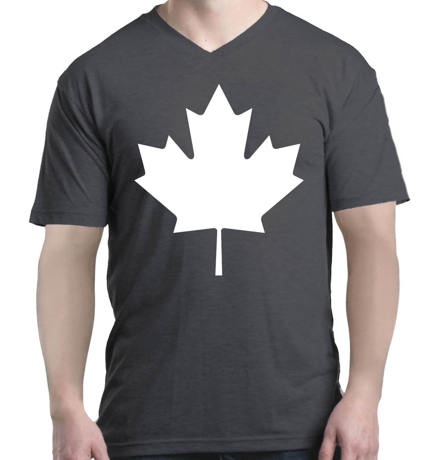 Shop4Ever Shop4Ever Men's Canada White Leaf Proud Canadian Flag V
