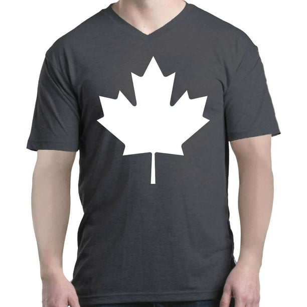 Shop4Ever Shop4Ever Men's Canada White Leaf Proud Canadian Flag V