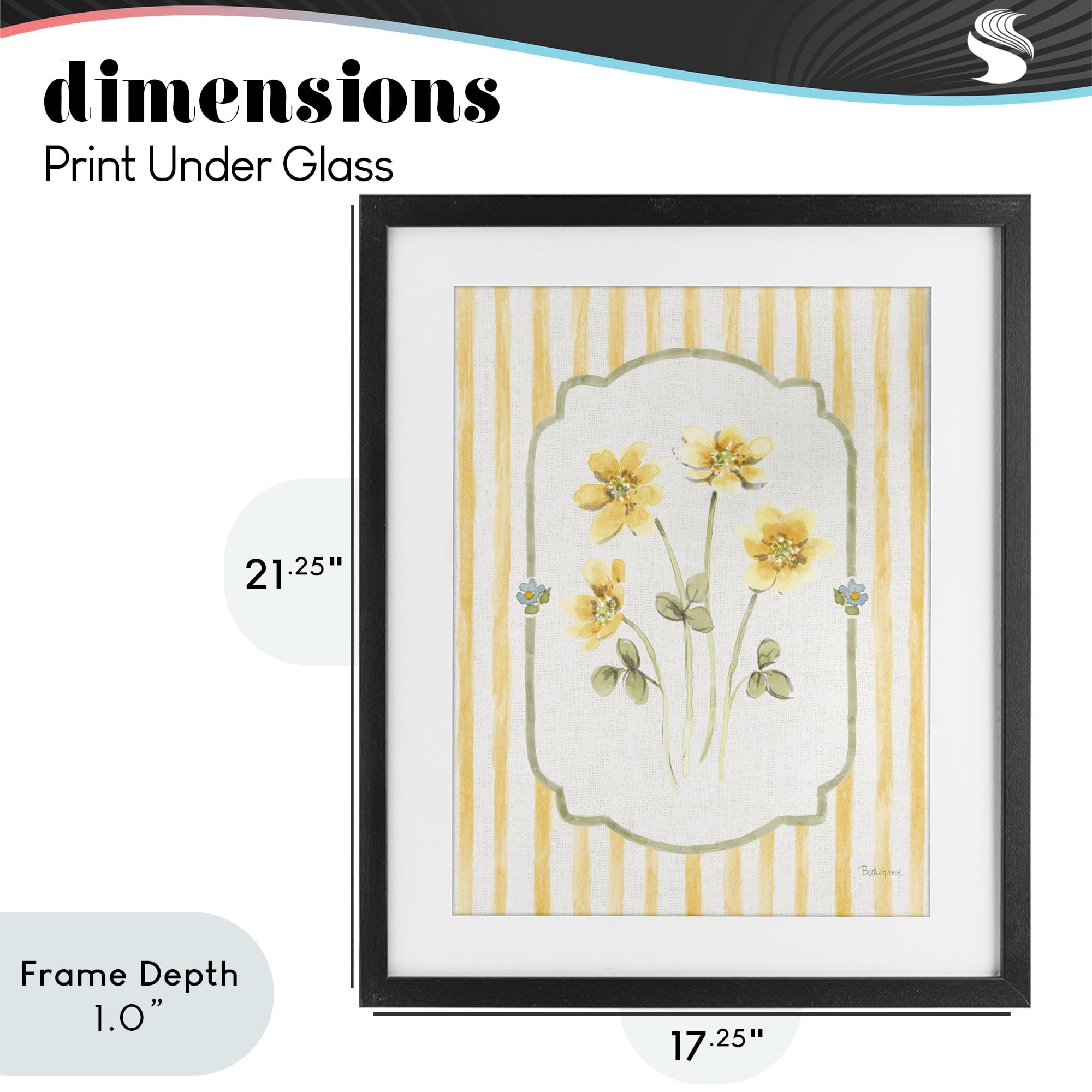 Stupell Industries Sweet Honey Flowers Black Framed Print Under Glass, design by Beth Grove