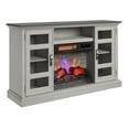 thumbnail image 2 of duraflame® Electric Fireplace Entertainment Center with Glass Cabinet Storage, Blanco Oak, 2 of 25