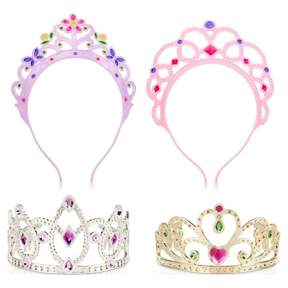 Melissa & Doug Dress-Up Tiaras for Kids Costume Role Play (4 Pcs)