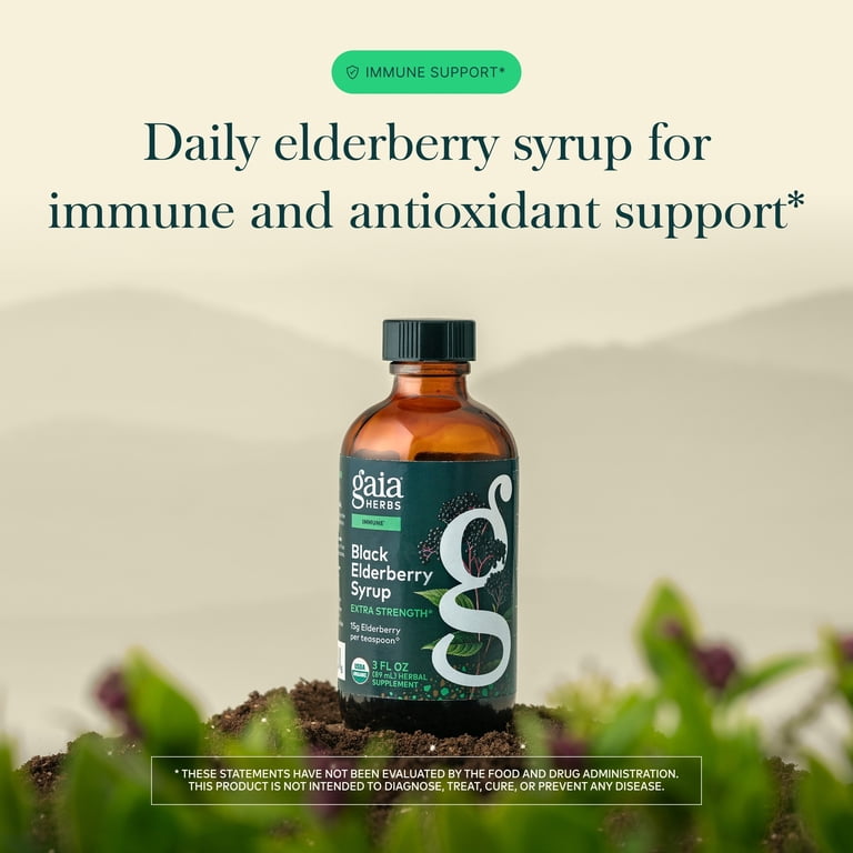 Gaia Herbs Black Elderberry Syrup, Organic Immune Support photo 3